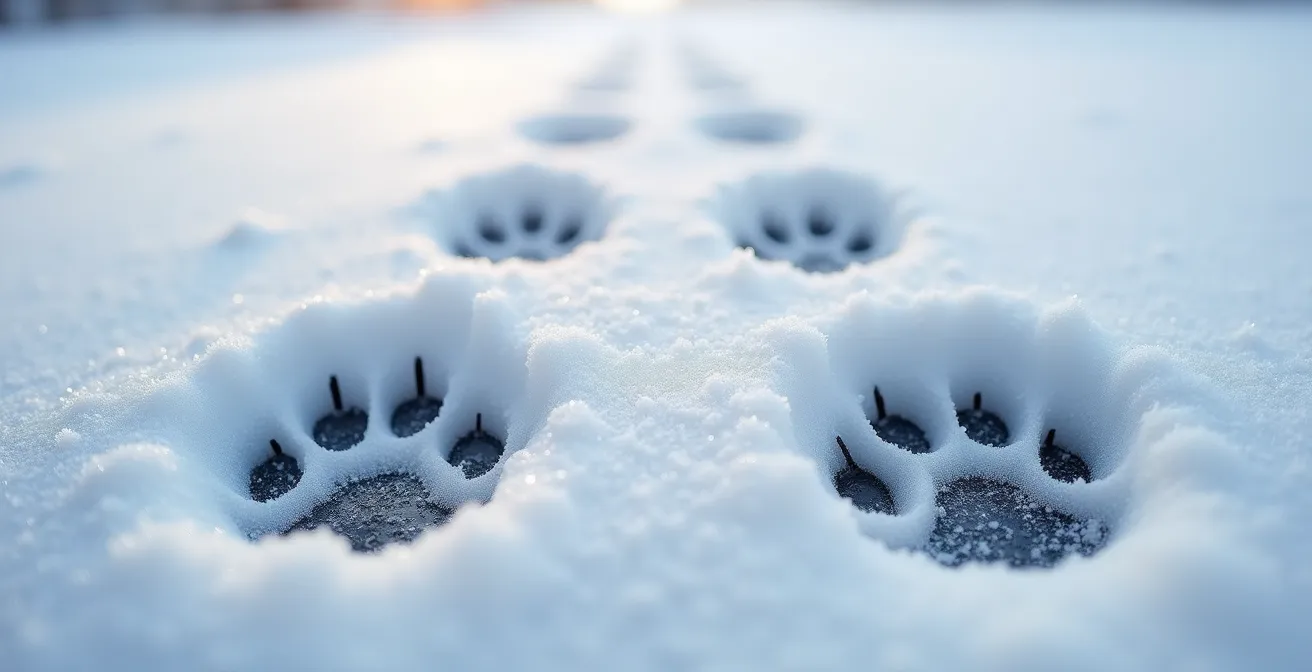 Comparaison des traces de lièvre et de renard dans la neige fraîche