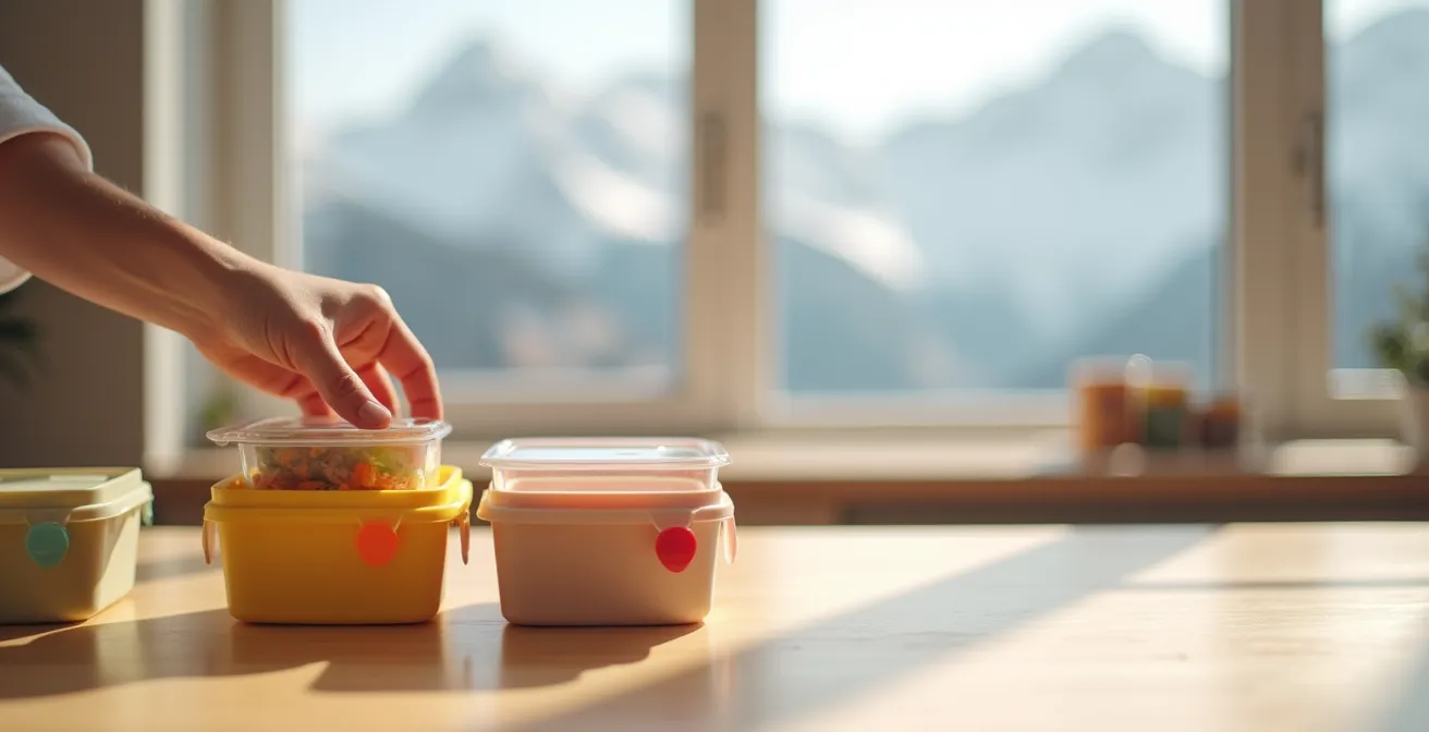 Système d'étiquetage coloré et sécurisé pour repas d'enfants allergiques en garderie
