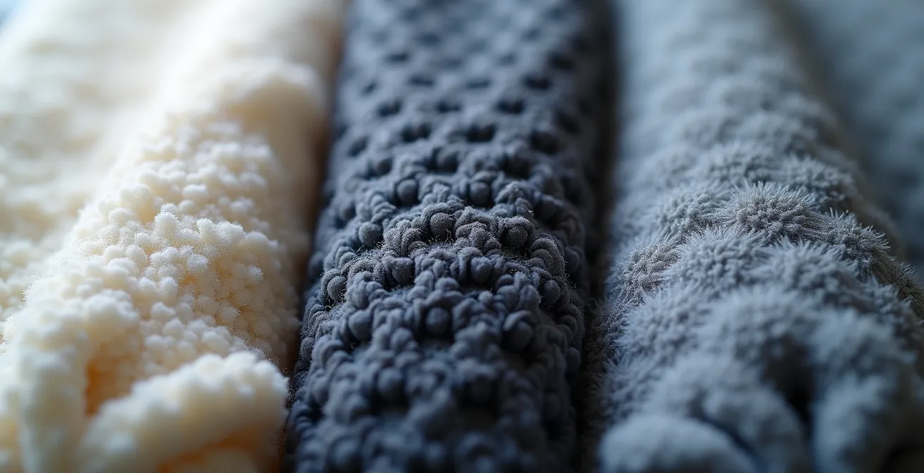 Comparaison de structures de polaires avec différents grammages et textures